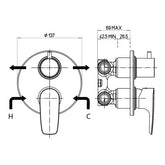 خلاط حوض مخفي سيينا كروم ديورافيت